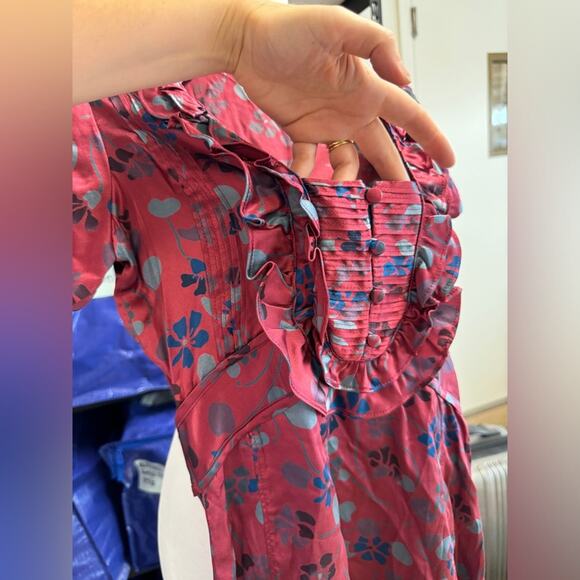 Vintage Marc by Marc Jacobs Silk Floral Dress - Size 2 - Picture 6 of 16